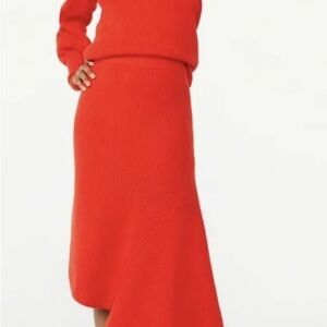 Scoop NYC Red Trumpet Midi Skirt